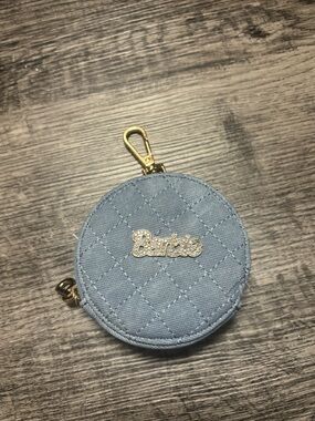 Barbie Quilted Light Blue Denim Mini Coin Pouch with Gold Clip